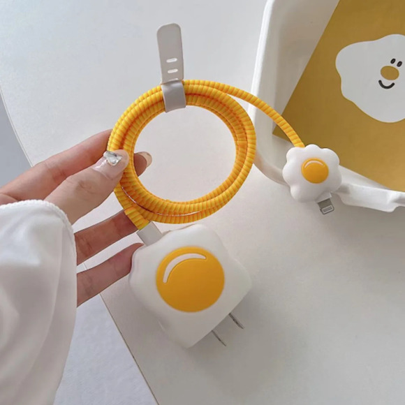 Eggy Breakfast iPhone Charger Cover Cable Protectors P31 - Picture 3 of 4